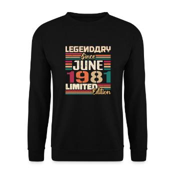 Légendaire Juin 1981 Edition Limitée Juin 1981 - Sweat-shirt Unisexe - noir - Devant - Alina (178cm) & Michal (187cm)