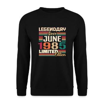 Légendaire Juin 1985 Edition Limitée Juin 1985 - Sweat-shirt Unisexe - noir - Devant - Alina (178cm) & Michal (187cm)
