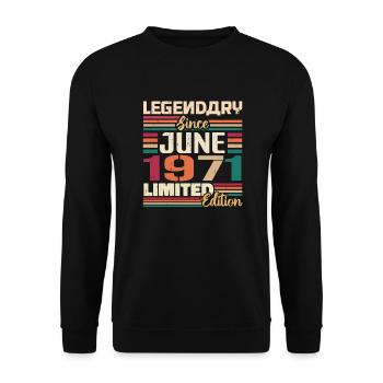Legendary June 1971 Limited Edition June 1971 - Unisex Pullover - Schwarz - Vorne - Alina (178cm) & Michal (187cm)