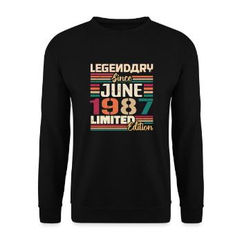Legendary June 1987 Limited Edition June 1987 - Unisex Sweatshirt - black - Front - Alina (178cm) & Michal (187cm)