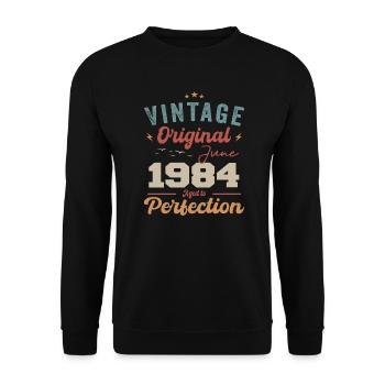 June 1984 Aged to Perfection June 1984 vintage - Unisex Sweatshirt - black - Front - Alina (178cm) & Michal (187cm)
