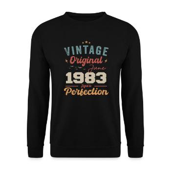 June 1983 Aged to Perfection June 1983 vintage - Unisex Sweatshirt - black - Front - Alina (178cm) & Michal (187cm)