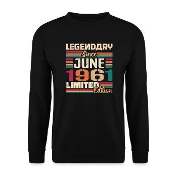 Légendaire Juin 1961 Edition Limitée Juin 1961 - Sweat-shirt Unisexe - noir - Devant - Alina (178cm) & Michal (187cm)