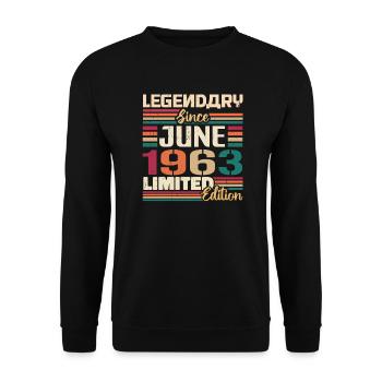 Legendary June 1963 Limited Edition June 1963 - Unisex Sweatshirt - black - Front - Alina (178cm) & Michal (187cm)