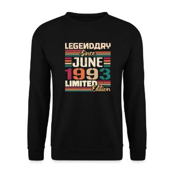 Legendary June 1993 Limited Edition Juni 1993 - Unisex Pullover - Schwarz - Vorne - Alina (178cm) & Michal (187cm)