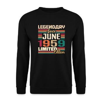 Legendary June 1959 Limited Edition June 1959 - Unisex Sweatshirt - black - Front - Alina (178cm) & Michal (187cm)