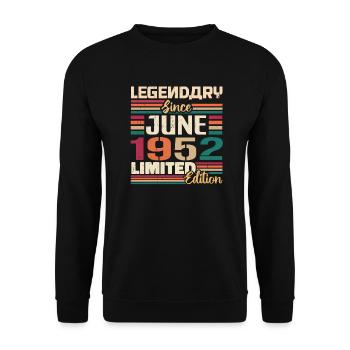 Legendary June 1952 Limited Edition June 1952 - Unisex Sweatshirt - black - Front - Alina (178cm) & Michal (187cm)