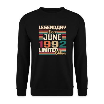 Légendaire Juin 1992 Edition Limitée Juin 1992 - Sweat-shirt Unisexe - noir - Devant - Alina (178cm) & Michal (187cm)