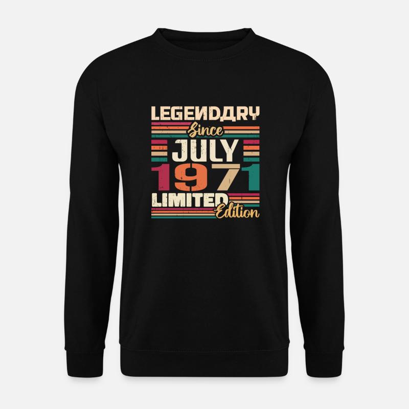 Juli 1971 Jahrestag Juli 1971 Juli Jahrgang - Unisex Pullover - Schwarz