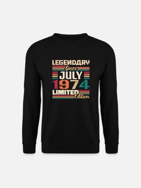 Juli 1974 Jahrestag Juli 1974 Juli Jahrgang - Unisex Pullover - Schwarz