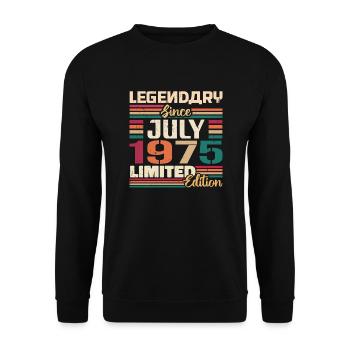 July 1975 Anniversary July 1975 July Year - Unisex Sweatshirt - black - Front - Alina (178cm) & Michal (187cm)