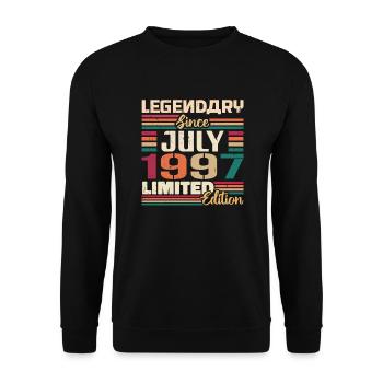 July 1997 Anniversary July 1997 July Year - Unisex Sweatshirt - black - Front - Alina (178cm) & Michal (187cm)