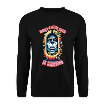 In jedem steckt ein kleiner Hippie 10 - Unisex Pullover - Schwarz - Vorne - Alina (178cm) & Michal (187cm)