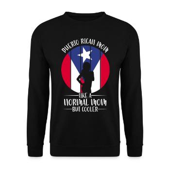 Puerto Rico | Puerto Ricaner Flagge Geschenkideen - Unisex Pullover - Schwarz - Vorne - Alina (178cm) & Michal (187cm)