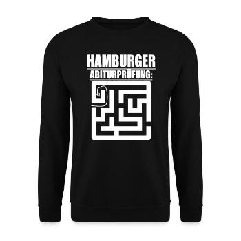 Abitur Abschluss Prüfung Sprüche lustig Hamburg - Unisex Pullover - Schwarz - Vorne - Alina (178cm) & Michal (187cm)