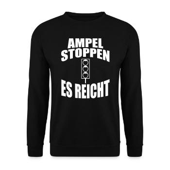 Ampel Regierung Scholz Baerbock Habeck Grüne SPD - Unisex Pullover - Schwarz - Vorne - Alina (178cm) & Michal (187cm)