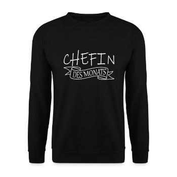 Chefin Sprüche Vorgesetzte Büro Teamleiterin Firma - Unisex Pullover - Schwarz - Vorne - Alina (178cm) & Michal (187cm)