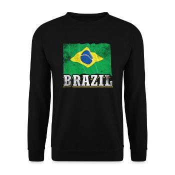 Brazil flag - Unisex Sweatshirt - black - Front - Alina (178cm) & Michal (187cm)