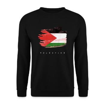 Palästina palästinensische Flagge Wasserfarben - Unisex Pullover - Schwarz - Vorne - Alina (178cm) & Michal (187cm)