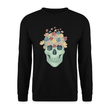Floral skull - Unisex Sweatshirt - black - Front - Alina (178cm) & Michal (187cm)