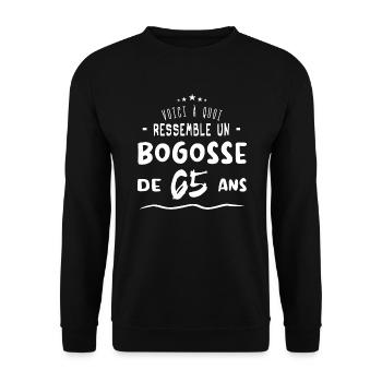 voilà à quoi ressemble un bogosse de 65 ans cadeau - Sweat-shirt Unisexe - noir - Devant - Alina (178cm) & Michal (187cm)
