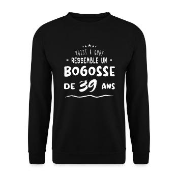 voilà à quoi ressemble un bogosse de 39 ans cadeau - Sweat-shirt Unisexe - noir - Devant - Alina (178cm) & Michal (187cm)