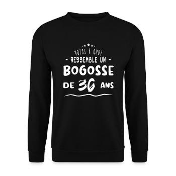 voilà à quoi ressemble un bogosse de 36 ans cadeau - Sweat-shirt Unisexe - noir - Devant - Alina (178cm) & Michal (187cm)