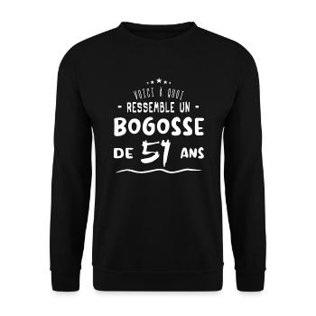 voilà à quoi ressemble un bogosse de 51 ans cadeau - Sweat-shirt Unisexe - noir - Devant - Alina (178cm) & Michal (187cm)