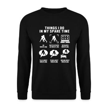 Ce que je fais pendant mon temps libre lutteur - Sweat-shirt Unisexe - noir - Devant - Alina (178cm) & Michal (187cm)