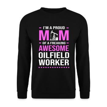 Oil Field Wife Oil Rig Oil Rig - Unisex Sweatshirt - black - Front - Alina (178cm) & Michal (187cm)