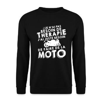 Thérapie - Faire de la moto - Sweat-shirt Unisexe - noir - Devant - Alina (178cm) & Michal (187cm)