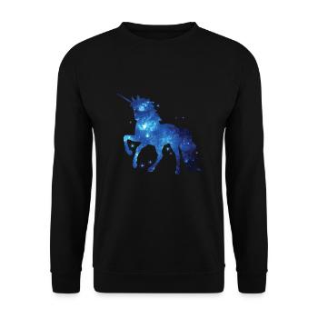 Einhorn Einhorn Einhorn Geschenk Geschenkidee - Unisex Pullover - Schwarz - Vorne - Alina (178cm) & Michal (187cm)
