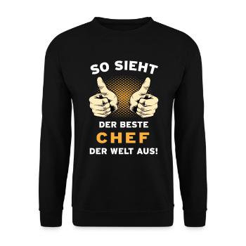 Bester Chef - Unisex Pullover - Schwarz - Vorne - Alina (178cm) & Michal (187cm)