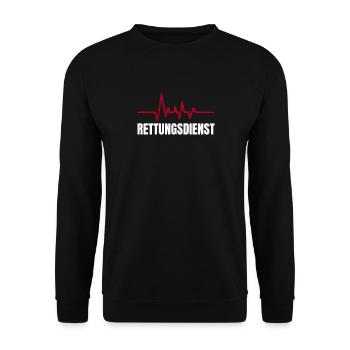 Rettungsdienst Sanitäter Paramedic Notärztin - Unisex Pullover - Schwarz - Vorne - Alina (178cm) & Michal (187cm)