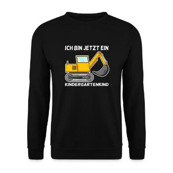 Kindergarten Bagger - Unisex Pullover - Schwarz - Vorne - Alina (178cm) & Michal (187cm)
