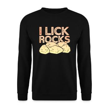 Je lèche des pierres - Géologue - Sweat-shirt Unisexe - noir - Devant - Alina (178cm) & Michal (187cm)