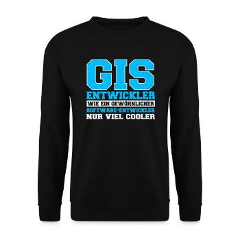 GIS Entwickler - Unisex Pullover - Schwarz - Vorne - Alina (178cm) & Michal (187cm)