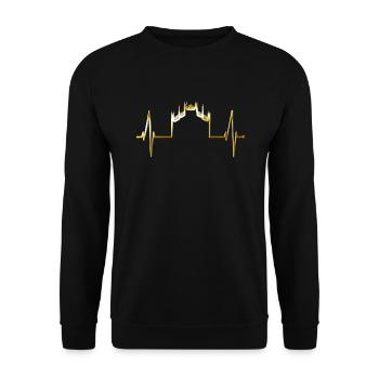 Mailand Skyline Italien Herzschlag Fan Love Milano - Unisex Pullover - Schwarz - Vorne - Alina (178cm) & Michal (187cm)