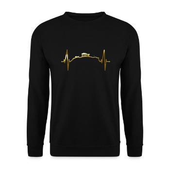 Athènes Skyline Heartbeat Grèce Acropole - Sweat-shirt Unisexe - noir - Devant - Alina (178cm) & Michal (187cm)