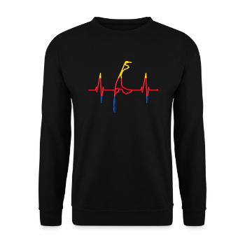 Sylt Skyline Nordsee Herzschlag Nordfriesen Sylter - Unisex Pullover - Schwarz - Vorne - Alina (178cm) & Michal (187cm)