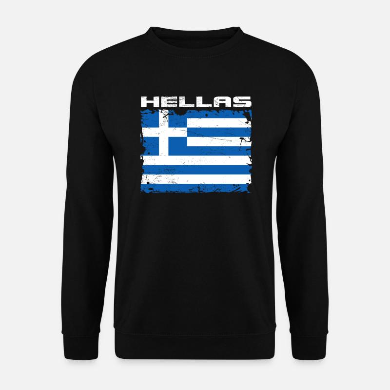 Greece Hellas Flag - Unisex Sweatshirt - black
