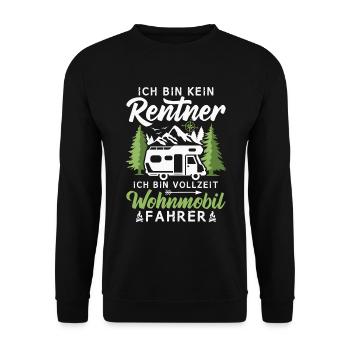 Camping Rentner Vollzeit Wohnmobil Camper - Unisex Pullover - Schwarz - Vorne - Alina (178cm) & Michal (187cm)