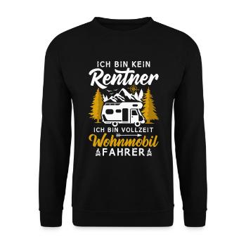 Camping Rentner Vollzeit Wohnmobil Camper - Unisex Pullover - Schwarz - Vorne - Alina (178cm) & Michal (187cm)