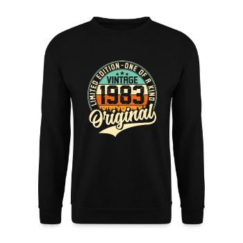 Vintage 1983 Original - Unisex Pullover - Schwarz - Vorne - Alina (178cm) & Michal (187cm)