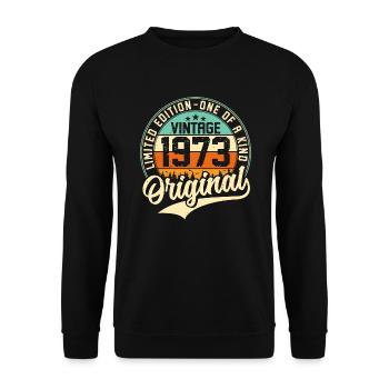 Vintage 1973 Original - Unisex Pullover - Schwarz - Vorne - Alina (178cm) & Michal (187cm)