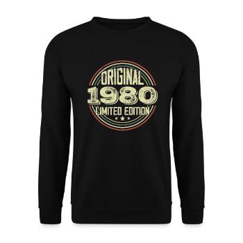 1980 Birthday Partys, ein legendärer Jahrgang - Unisex Pullover - Schwarz - Vorne - Alina (178cm) & Michal (187cm)