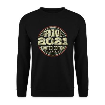 Geburtstagsfeier 2021, ein legendärer Jahrgang - Unisex Pullover - Schwarz - Vorne - Alina (178cm) & Michal (187cm)