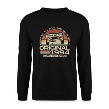 1994 Vintage Vintage Retro Birthday Gift - Unisex Sweatshirt - black - Front - Alina (178cm) & Michal (187cm)