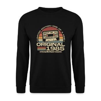 1985 Vintage Vintage Retro Birthday Gift - Unisex Sweatshirt - black - Front - Alina (178cm) & Michal (187cm)