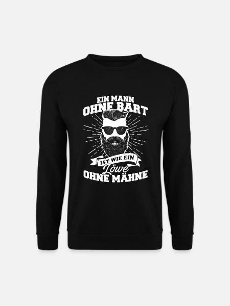 Mann Bart Löwe Vollbart - Unisex Pullover - Schwarz